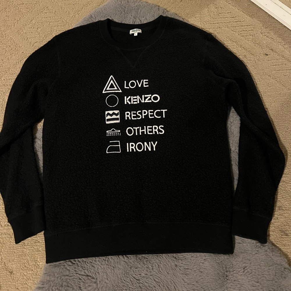 KENZO Graphic Print NeckSweatshirt Sz L Womens